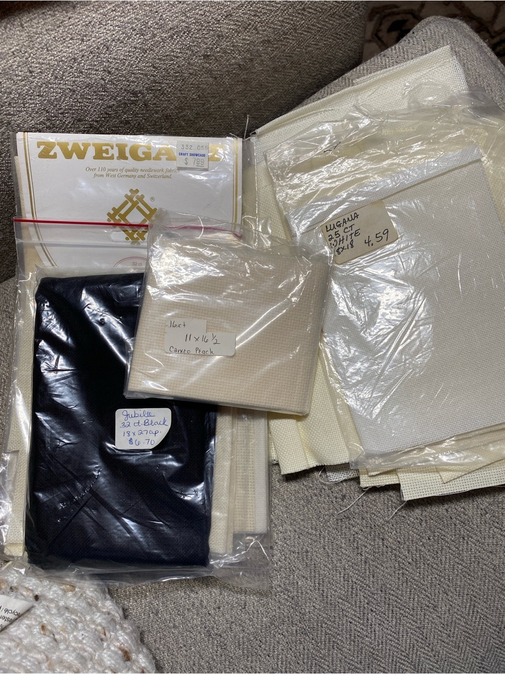 Vintage cross stitch fabrics